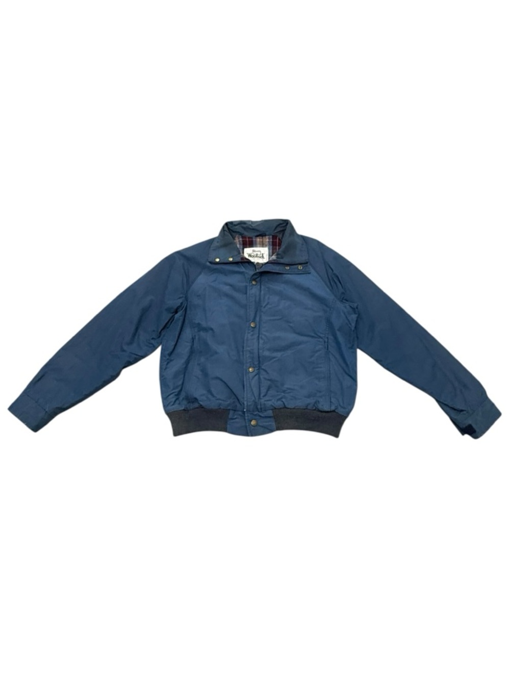 Vintage 1980s Woolrich Navy Zip Button Front Jacket Made in USA